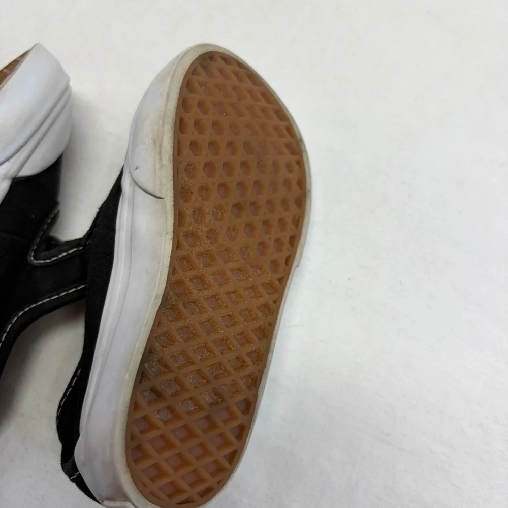 Vans Mary Jane Toddler 5.5 Black White Canvas Buckle Strap Skate Shoes